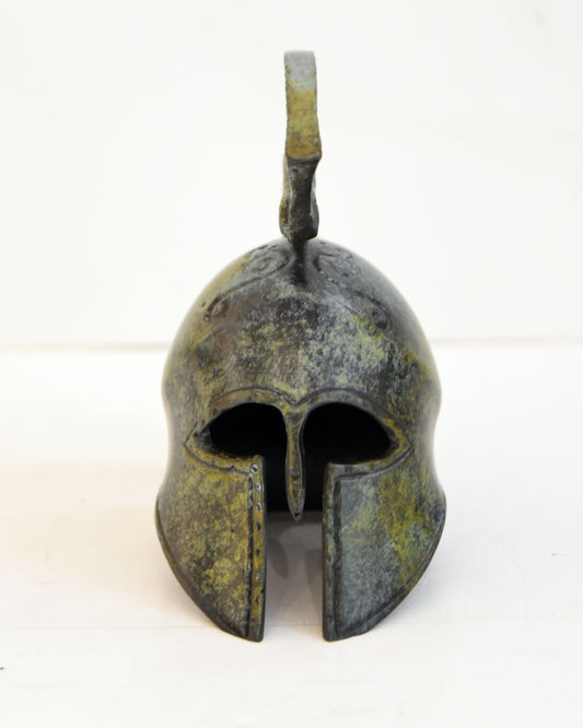 Ancient Greek Spartan Corinthian Helmet - Classic Period - Pure Bronze Statue
