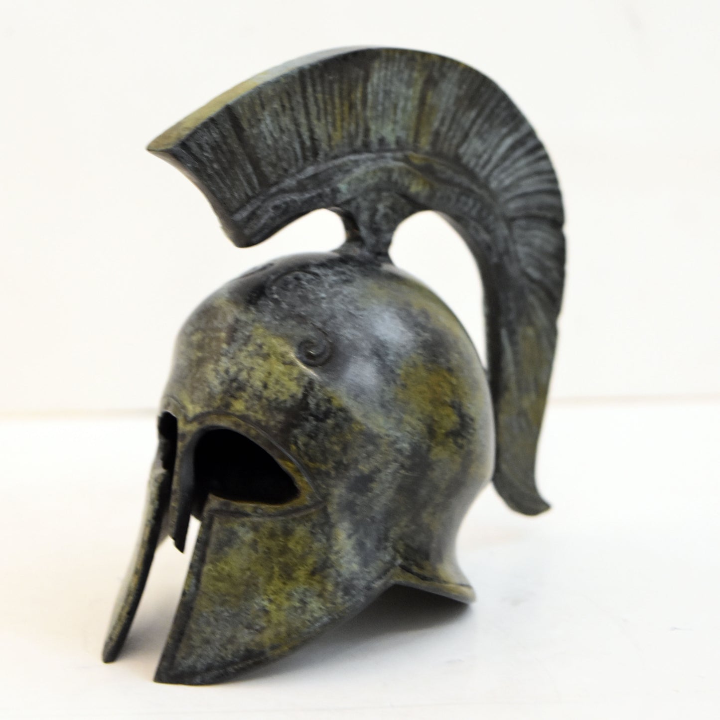 Ancient Greek Spartan Corinthian Helmet - Classic Period - Pure Bronze Statue