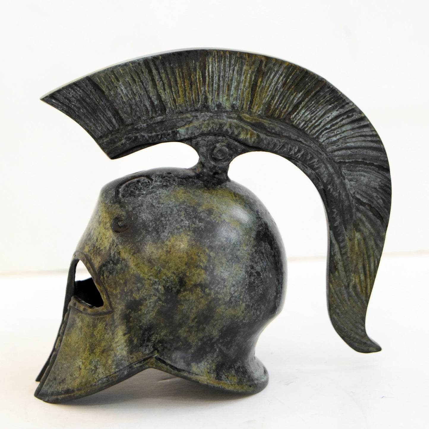 Ancient Greek Spartan Corinthian Helmet - Classic Period - Pure Bronze Statue