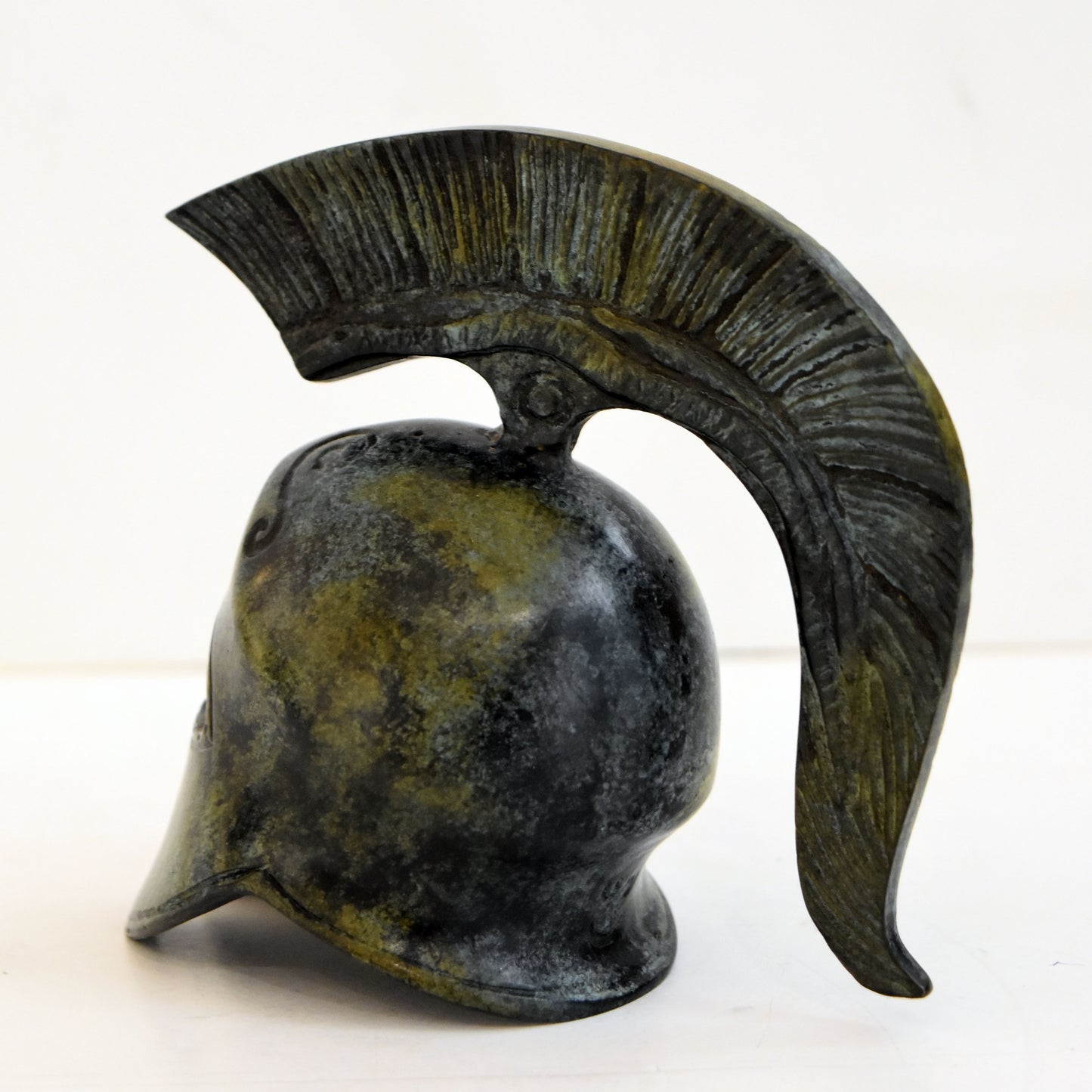 Ancient Greek Spartan Corinthian Helmet - Classic Period - Pure Bronze Statue