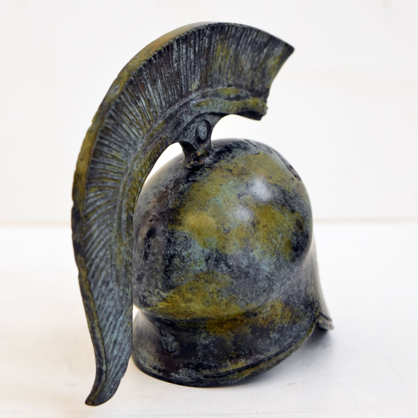 Ancient Greek Spartan Corinthian Helmet - Classic Period - Pure Bronze Statue