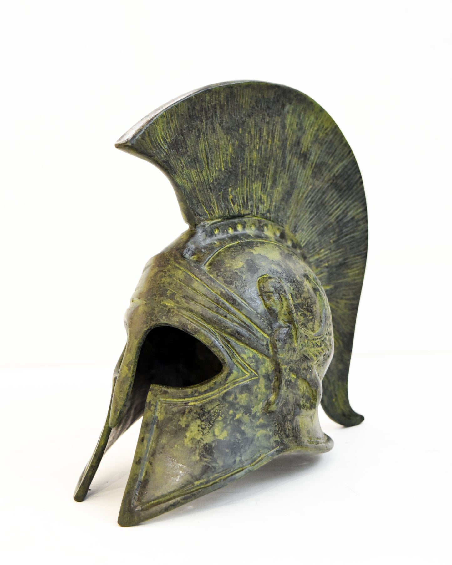 Ancient Greek Spartan Corinthian Helmet - Classic Period - Pure Bronze Statue