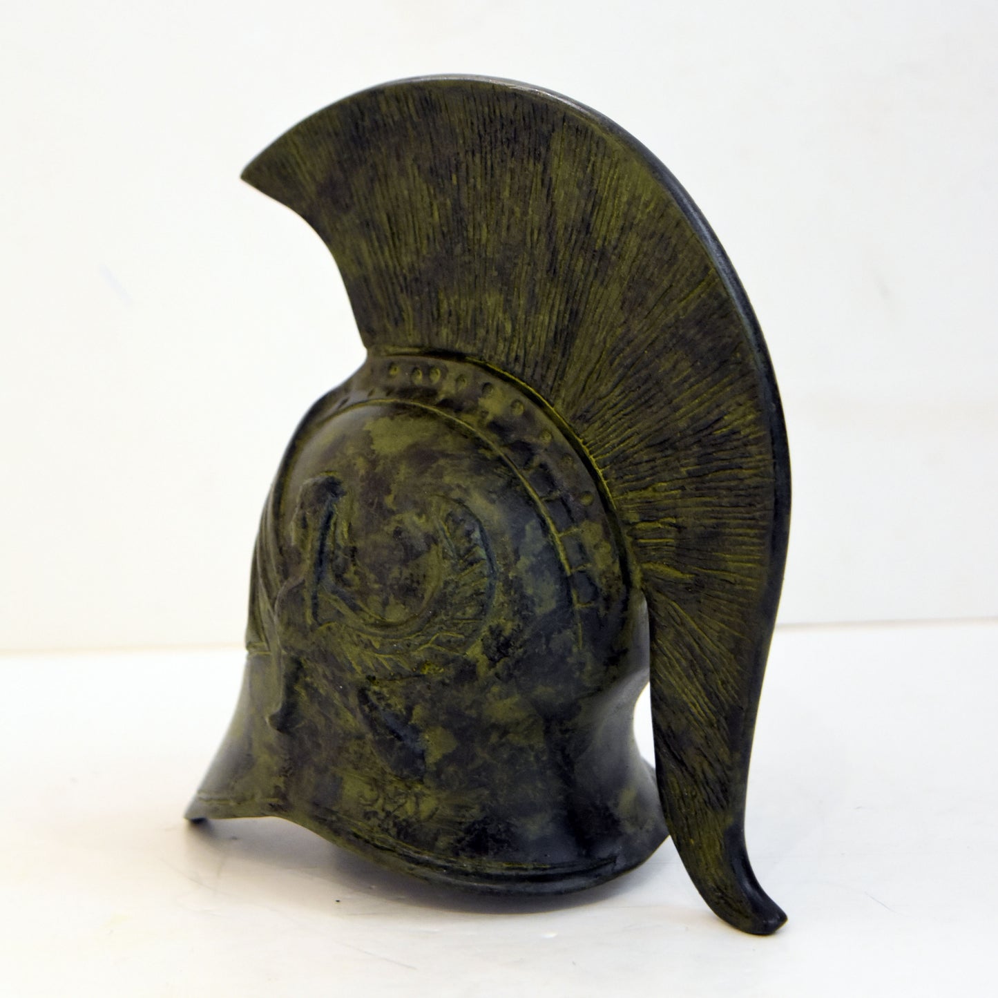 Ancient Greek Spartan Corinthian Helmet - Classic Period - Pure Bronze Statue