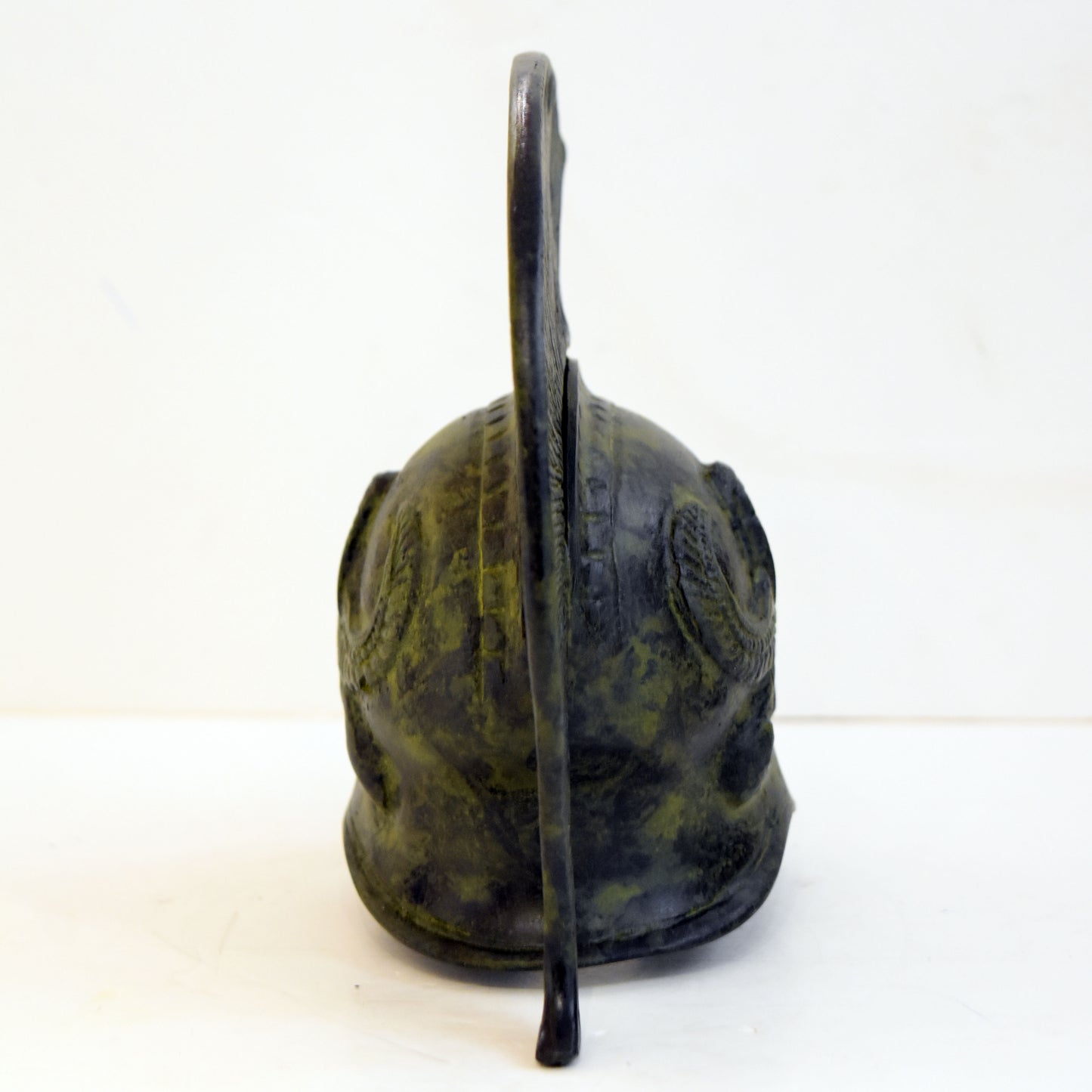 Ancient Greek Spartan Corinthian Helmet - Classic Period - Pure Bronze Statue