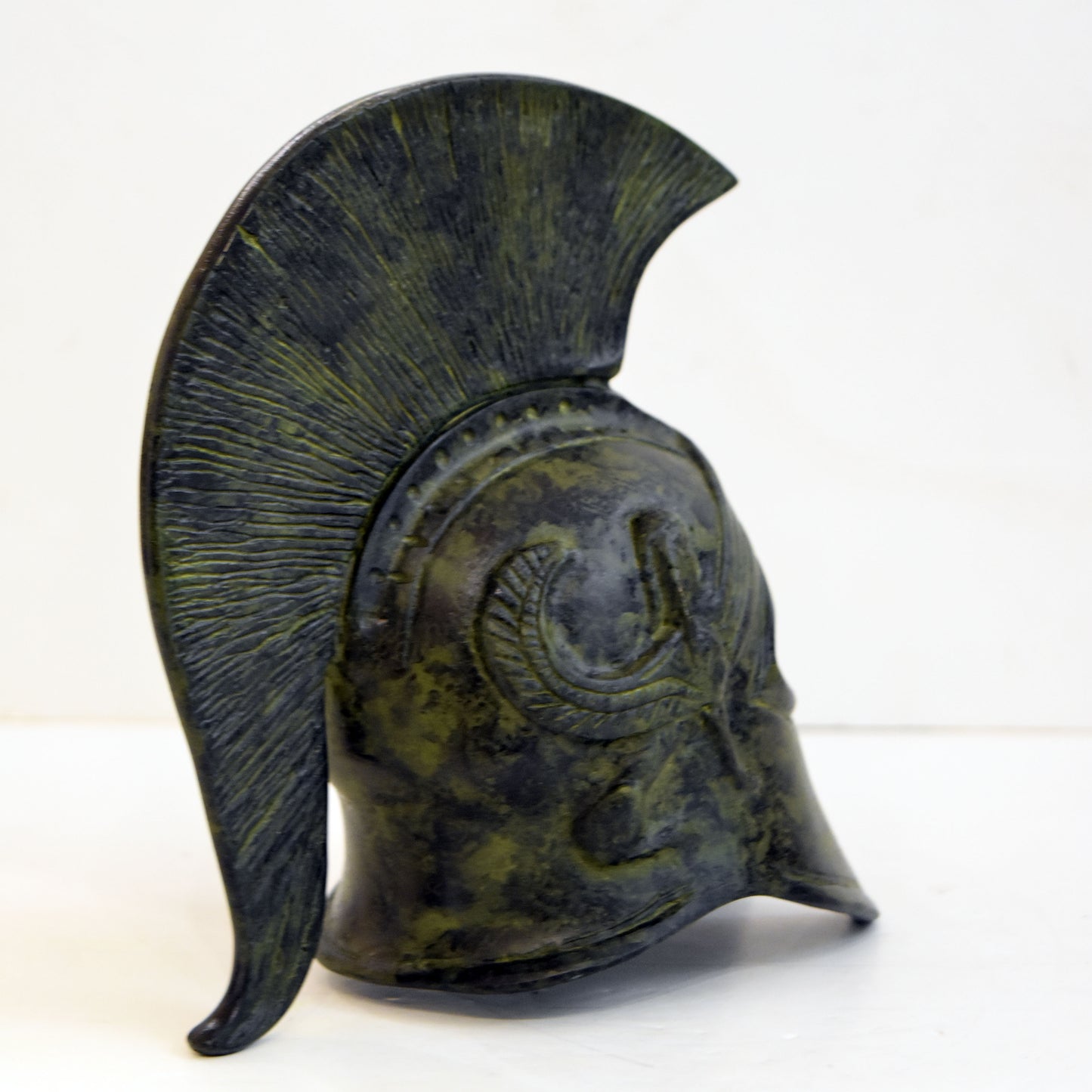 Ancient Greek Spartan Corinthian Helmet - Classic Period - Pure Bronze Statue