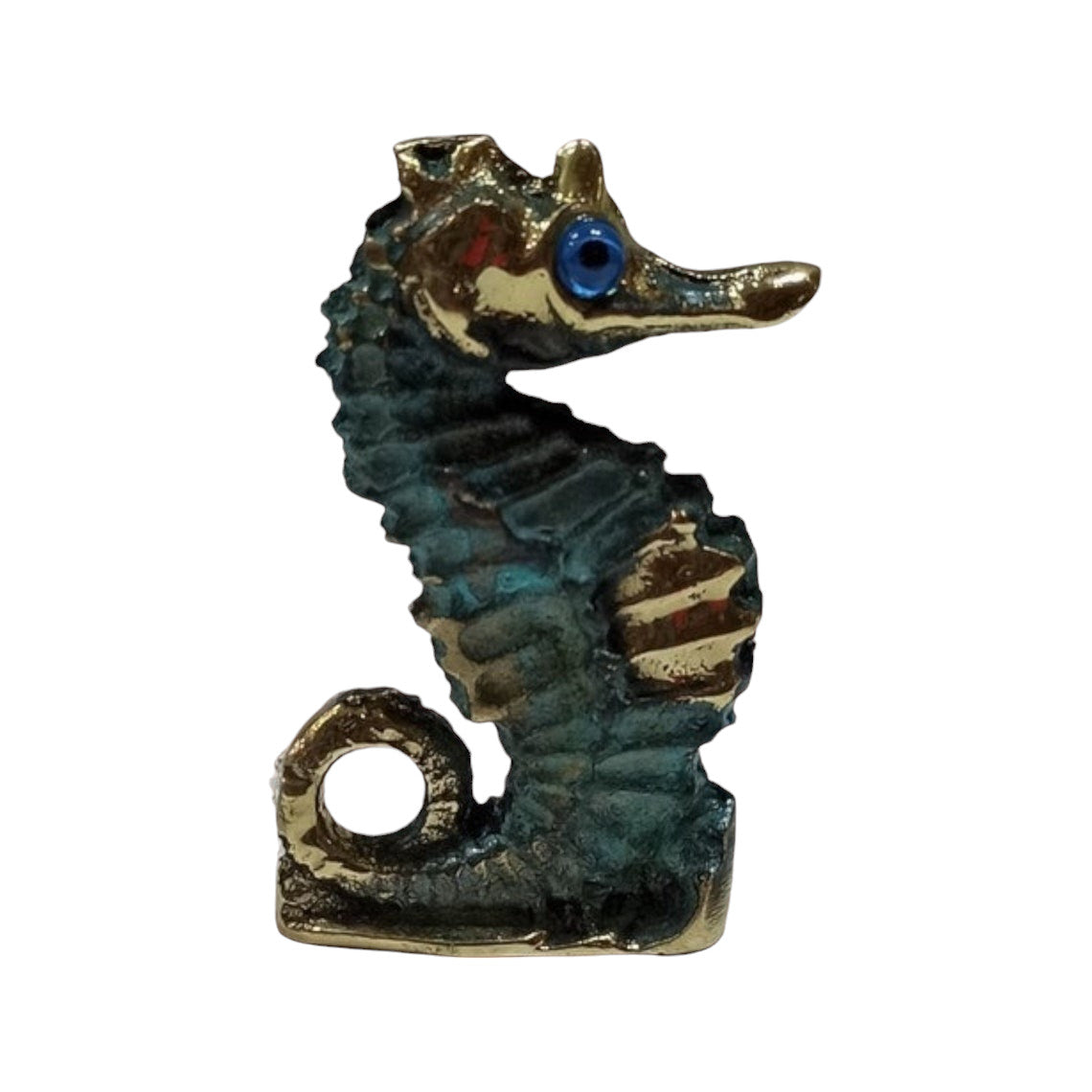 Hippocampus Seahorse Miniature - Symbol of God Poseidon Neptune - Power, Water, Helpfulness, Bravery - pure Bronze Sculpture