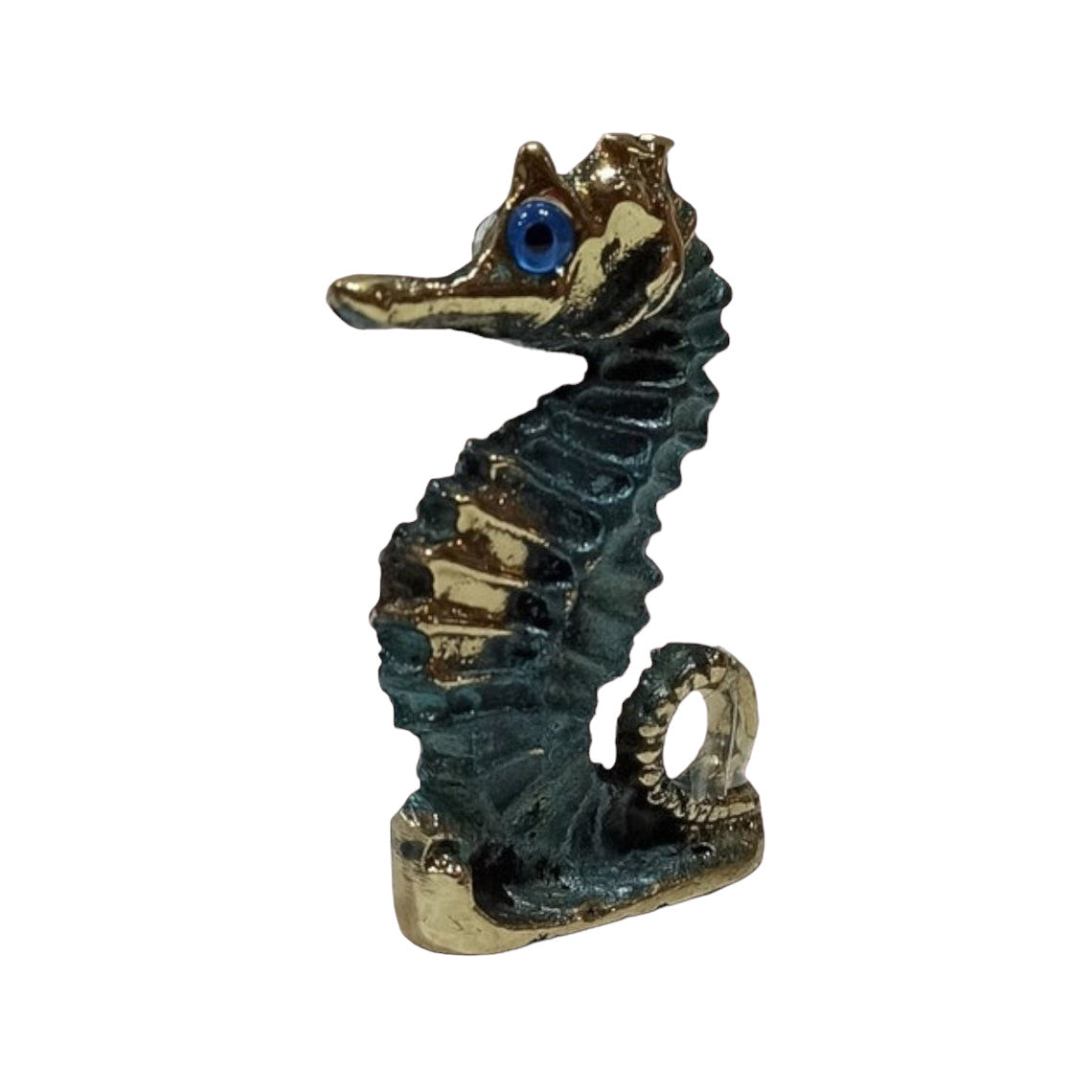 Hippocampus Seahorse Miniature - Symbol of God Poseidon Neptune - Power, Water, Helpfulness, Bravery - pure Bronze Sculpture