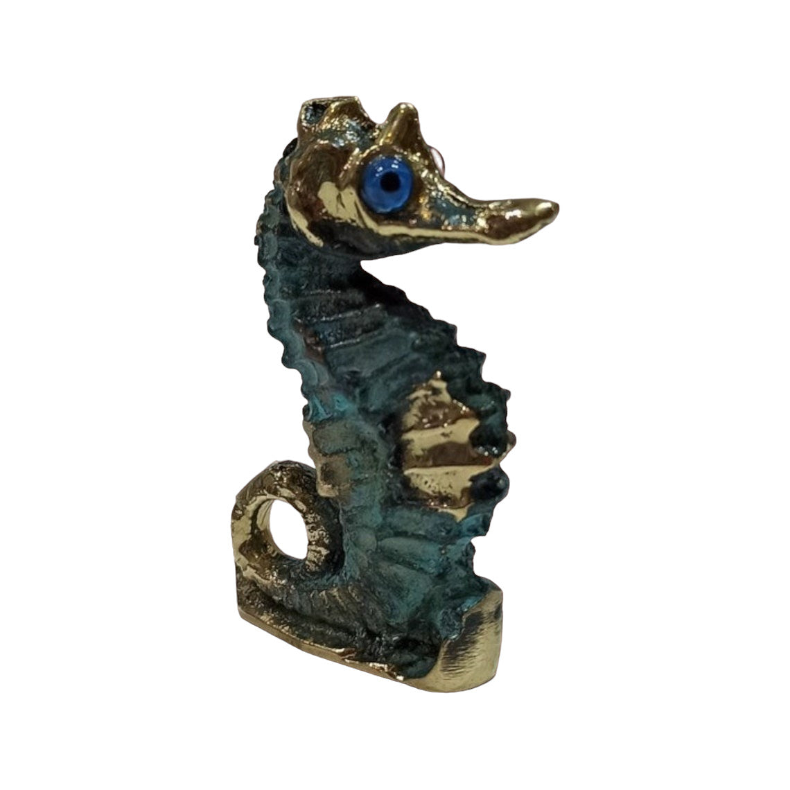 Hippocampus Seahorse Miniature - Symbol of God Poseidon Neptune - Power, Water, Helpfulness, Bravery - pure Bronze Sculpture