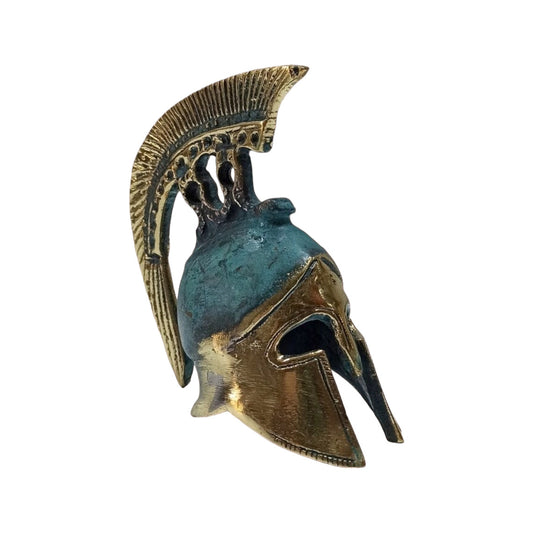 Ancient Greek Spartan Corinthian Helmet - Pure Bronze Statue