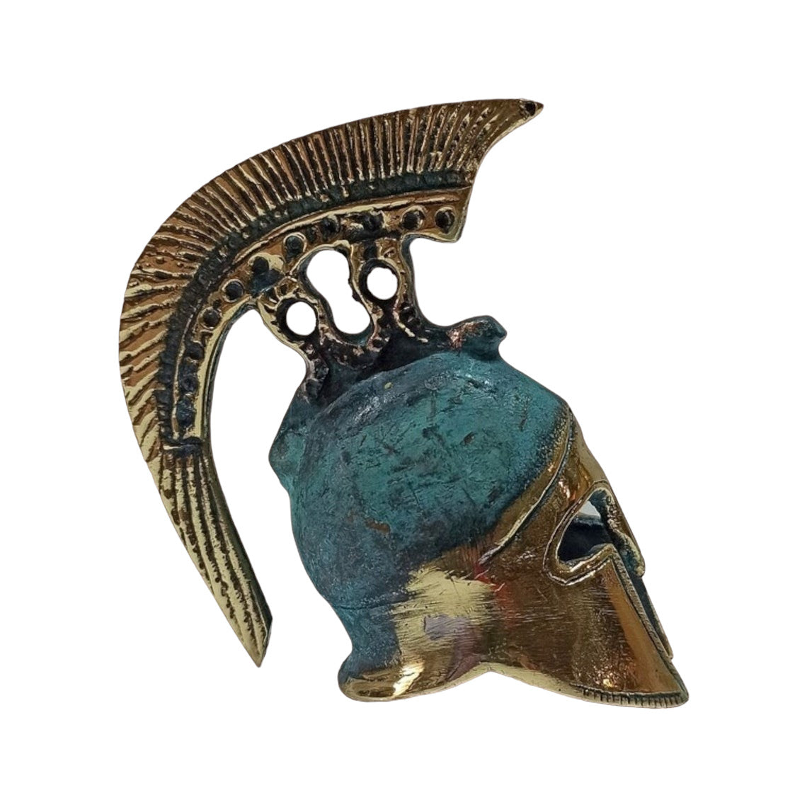 Ancient Greek Spartan Corinthian Helmet - Pure Bronze Statue