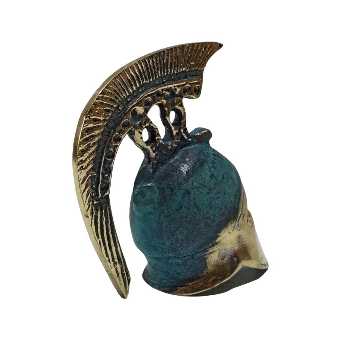 Ancient Greek Spartan Corinthian Helmet - Pure Bronze Statue