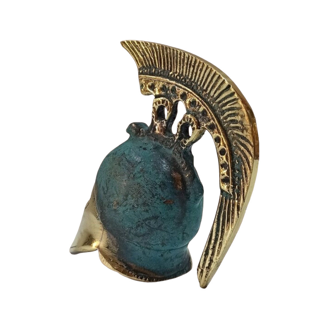 Ancient Greek Spartan Corinthian Helmet - Pure Bronze Statue