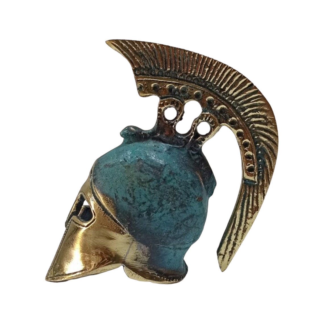 Ancient Greek Spartan Corinthian Helmet - Pure Bronze Statue