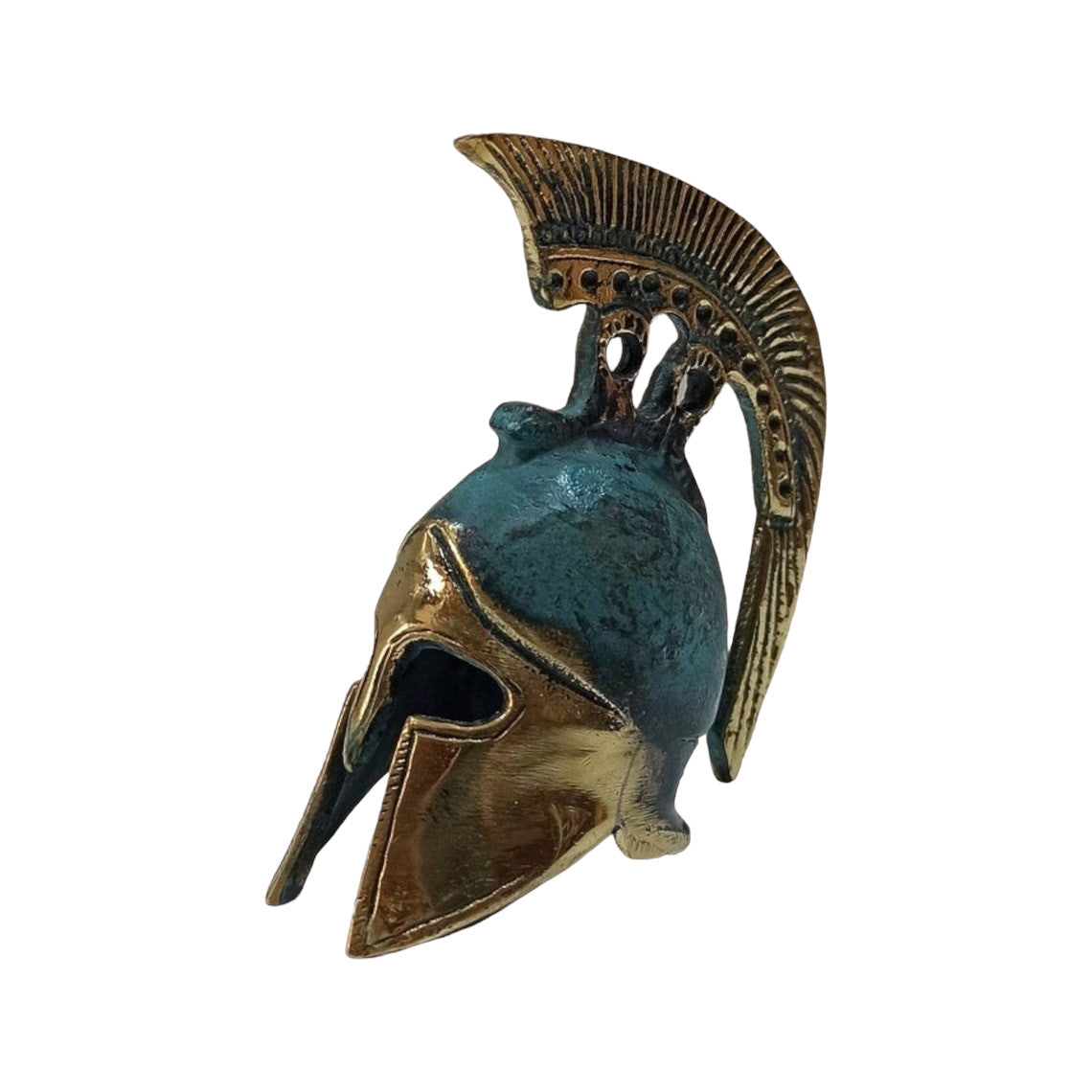 Ancient Greek Spartan Corinthian Helmet - Pure Bronze Statue