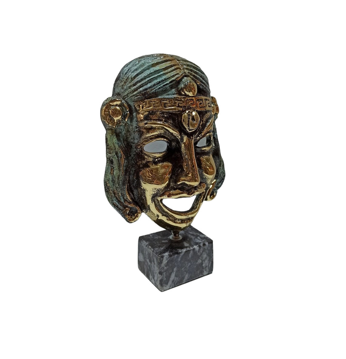 Comedy Mask - Ancient Greece - Drama - Decorative - Necessary Device for the Art of Theater - pure bronze statue