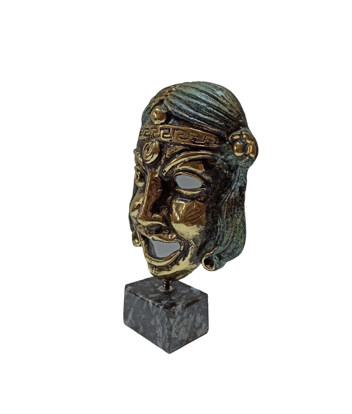 Comedy Mask - Ancient Greece - Drama - Decorative - Necessary Device for the Art of Theater - pure bronze statue