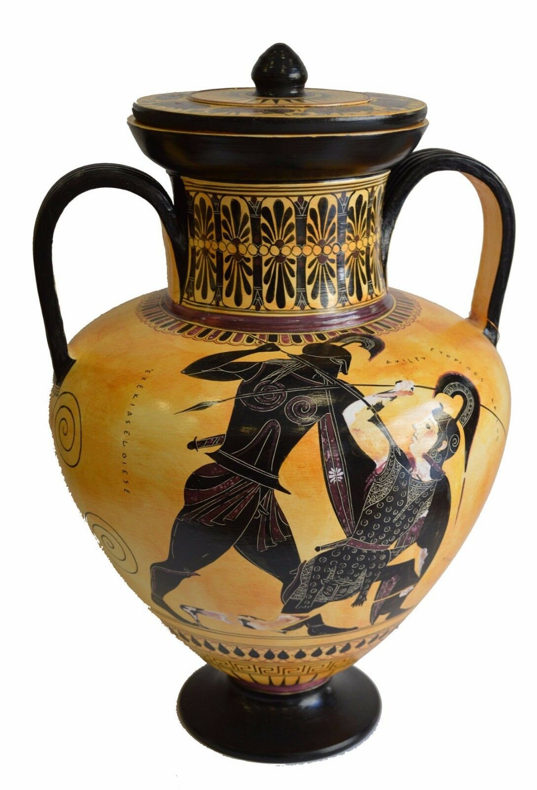 Achilles and Penthesileia, Amazonian Queen - Homer's Iliad - Dionysos, God of Wine - Amphora Vase - Exekias British Museum
