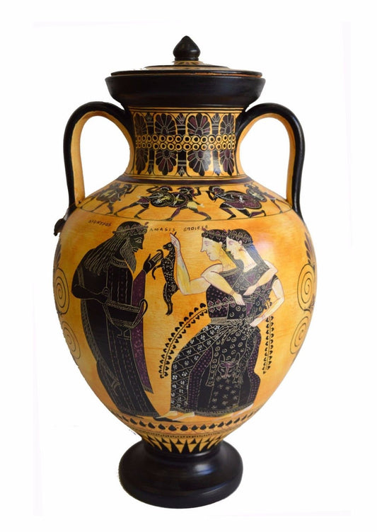 Dionysos with Maenads by Amasis painter - Ancient Greek Amphora Vase Replica - Cabinet des Médailles - Dionysus