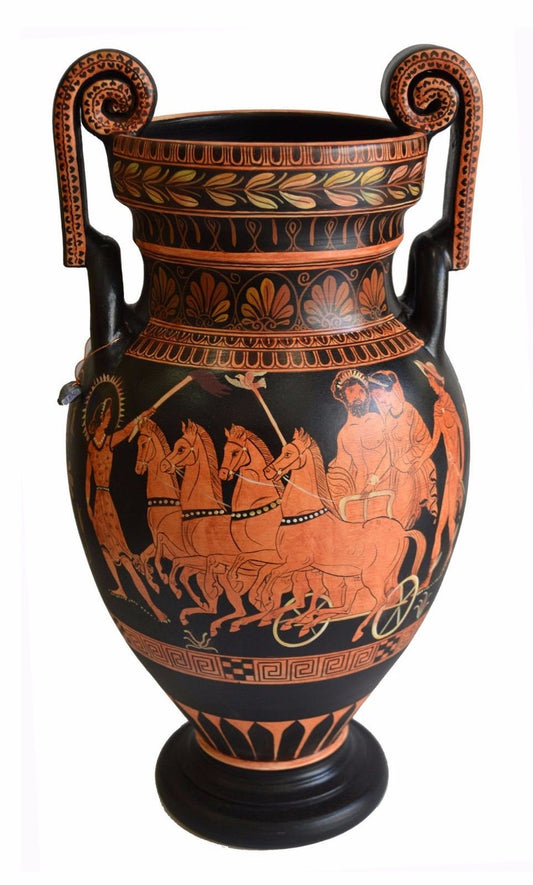 Hades  with Persephone on Chariot - Red Figure Volute Krater Amphora Vase - British Museum - Hermes and Hecate