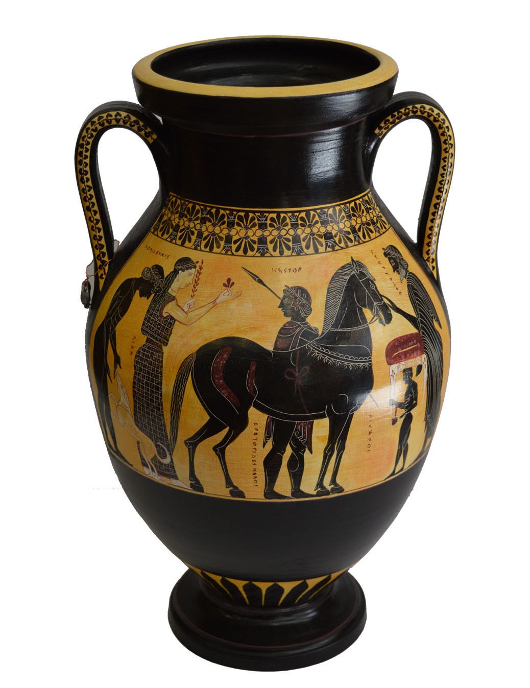 Achilles and Ajax - Exekias - Ancient Greek Amphora Vase- Vatican Museum Replica