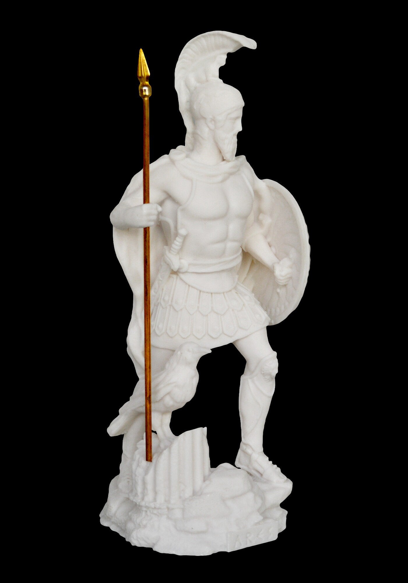 Ares Mars - Greek Roman God of War and Courage - Spirit of Battle - Son of Zeus and Hera - Olympian God - Alabaster Sculpture