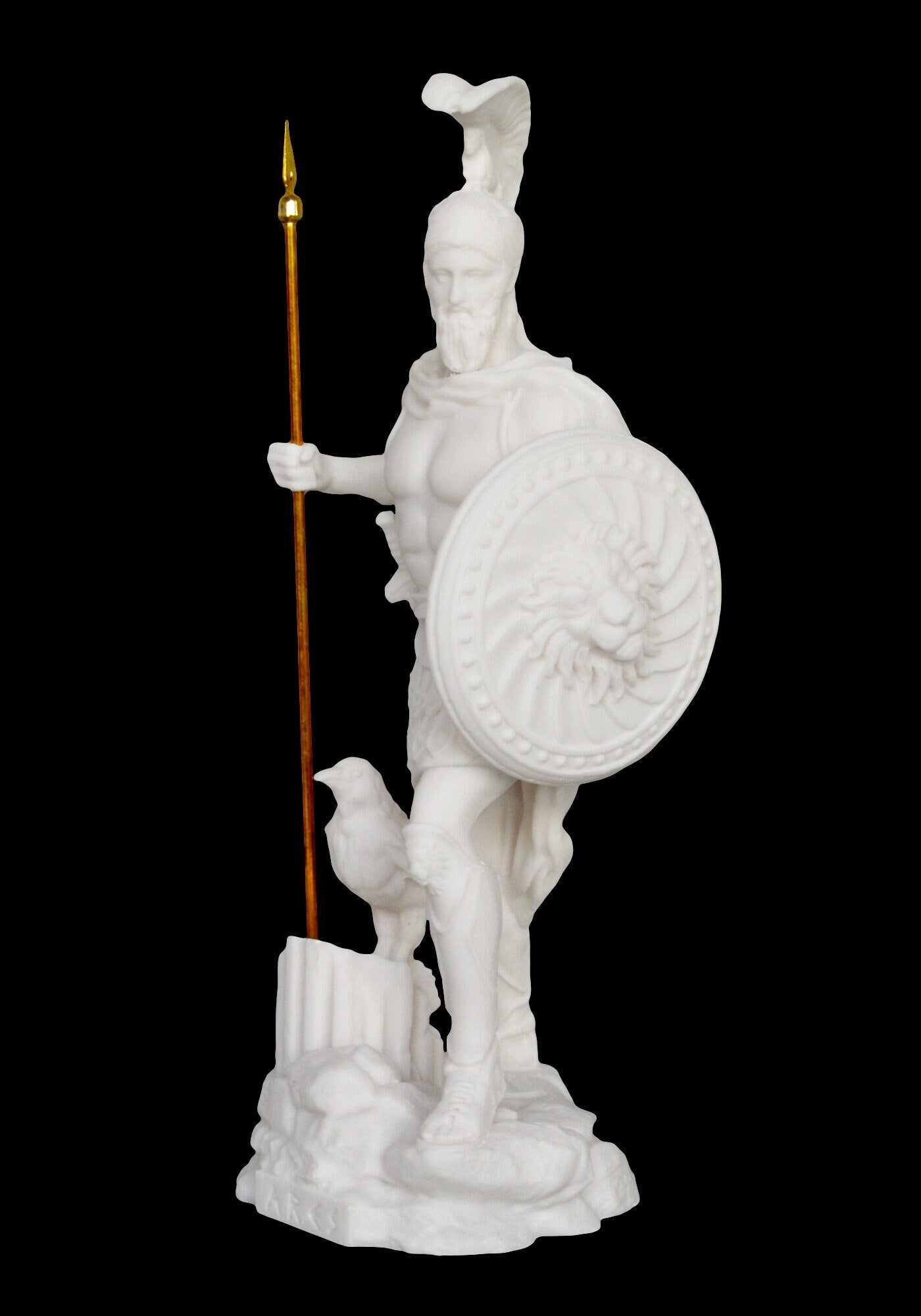 Ares Mars - Greek Roman God of War and Courage - Spirit of Battle - Son of Zeus and Hera - Olympian God - Alabaster Sculpture