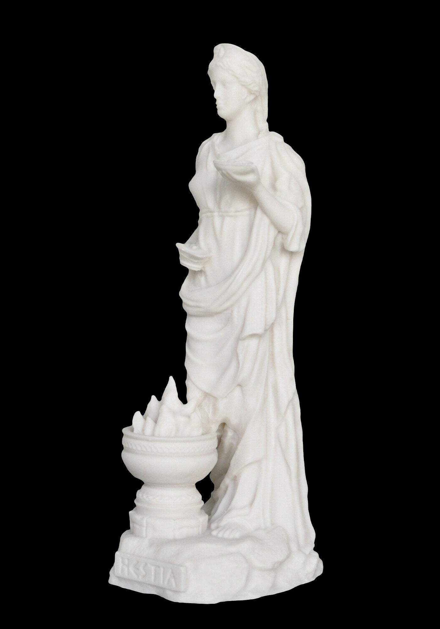 Hestia Vesta - Greek Roman Goddess of the hearth, home, and hospitality - The eldest daughter of Cronus and Rhea - Alabaster statue