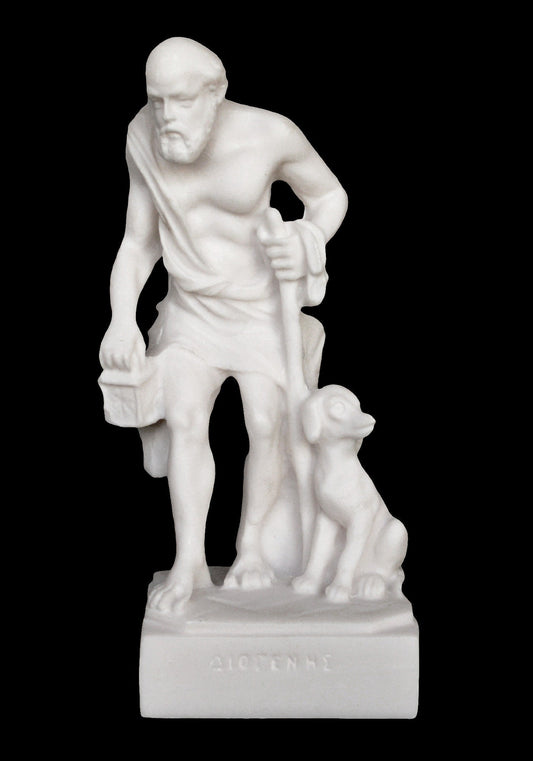 Diogenes the Cynic - Ancient Greek Philosopher - 412 -323 BC - Stoic self-sufficiency and the rejection of Luxury - Alabaster Statue