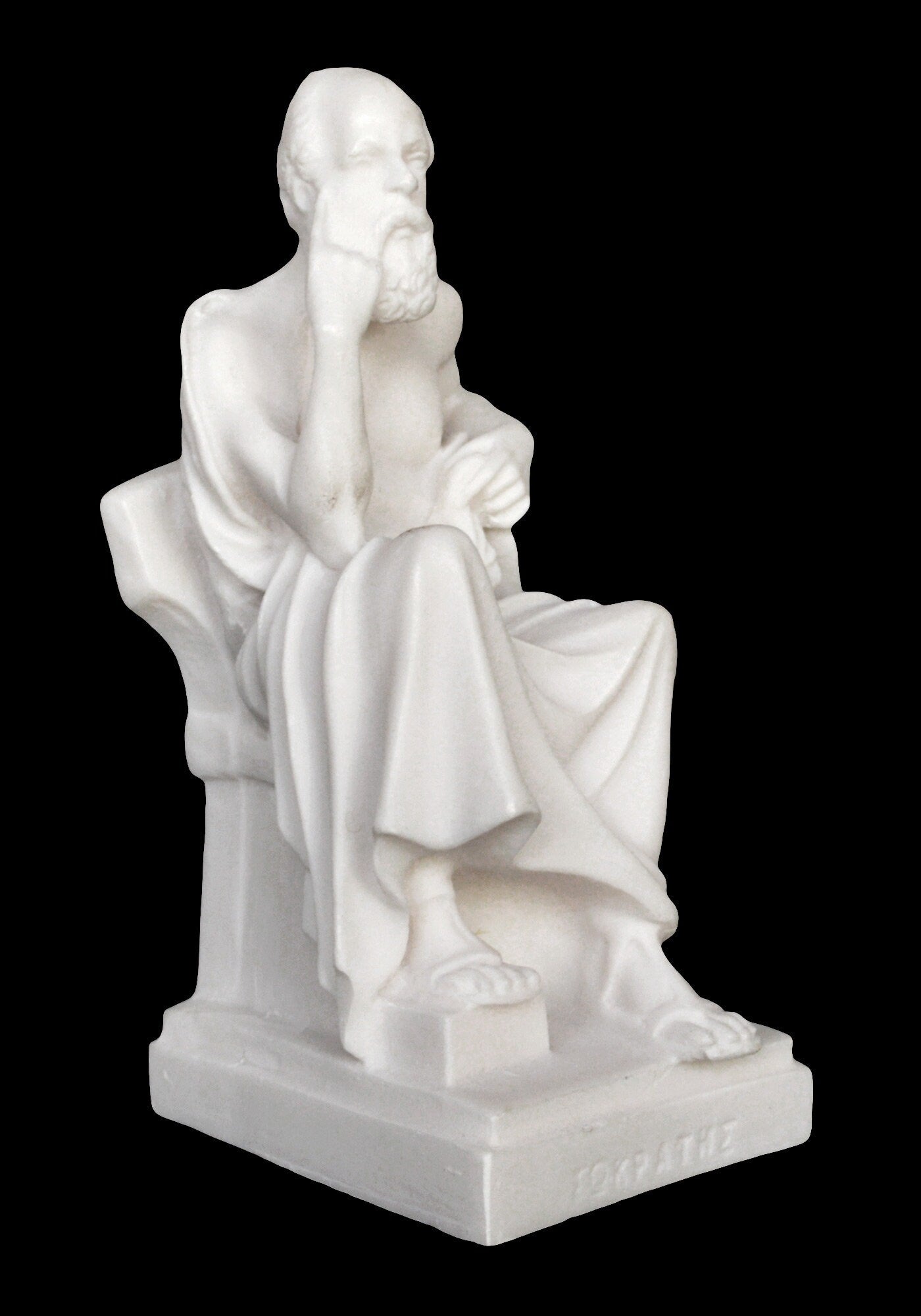 Socrates - Ancient Greek Scholar and Philosopher - 470-399 BC - Teacher of Plato - Father of Western Philosophy - Alabaster Statue