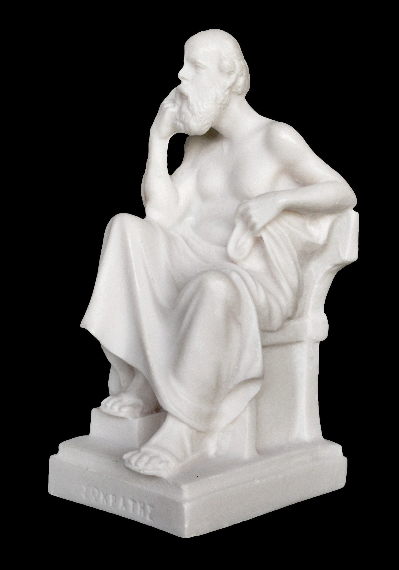 Socrates - Ancient Greek Scholar and Philosopher - 470-399 BC - Teacher of Plato - Father of Western Philosophy - Alabaster Statue