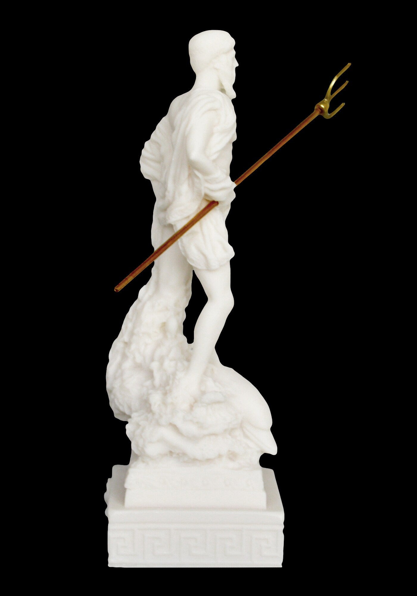 Poseidon Neptune - Greek Roman God of the Sea, Storms, Earthquakes and Horses - stilled the angry waves - Alabaster Statue