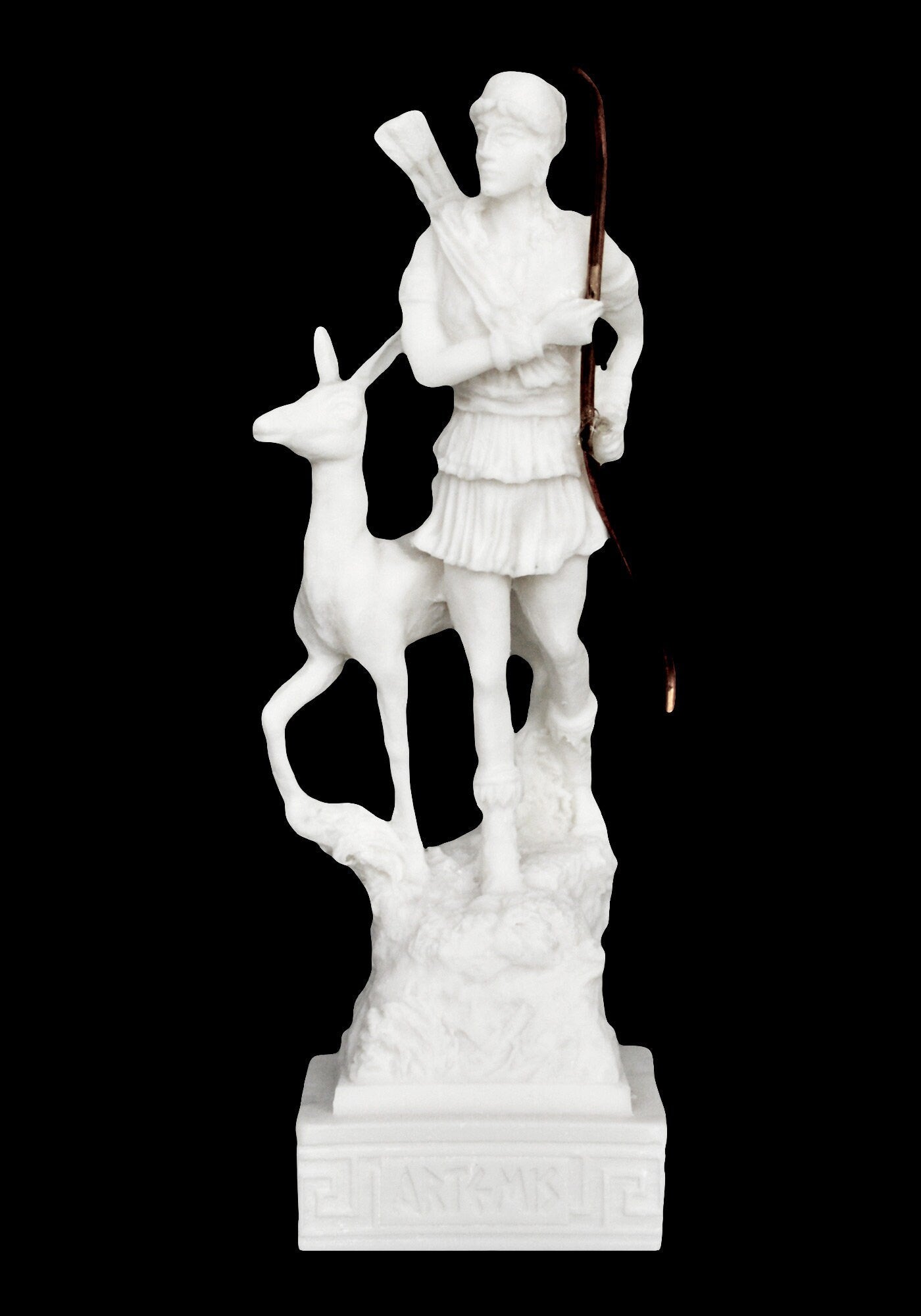 Artemis Diana - Greek Roman Goddess of Hunt, the Wilderness, Wild animals, the Moon and Chastity - Alabaster Statue