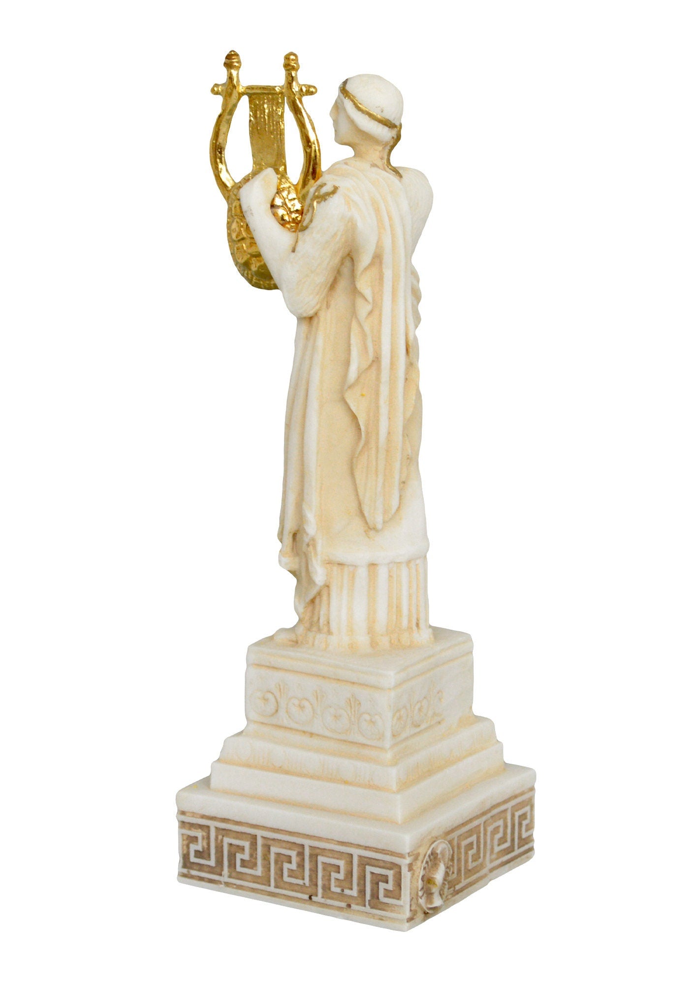 Apollo - Greek Roman God of the Sun,Light,Music,Poetry,Healing,Prophecy,Knowledge,Order,Beauty,Archery,Agriculture- Aged Alabaster Statue