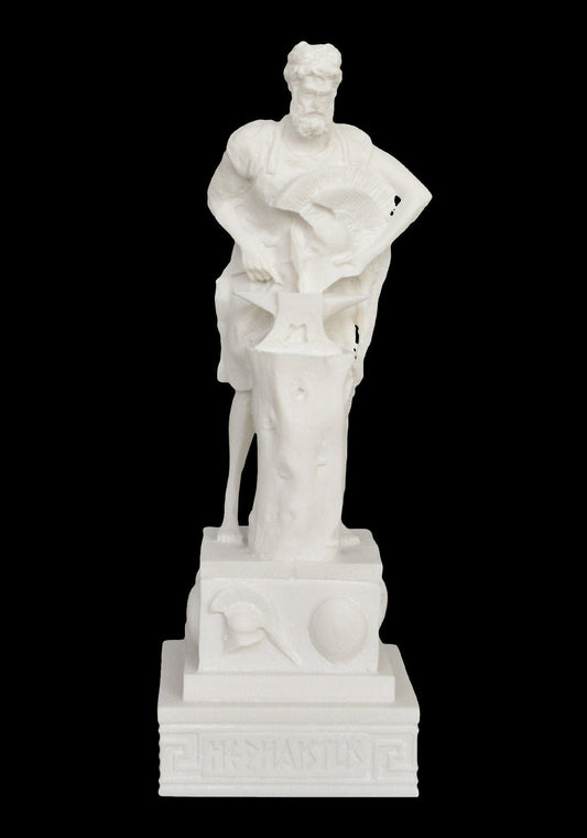 Hephaestus Vulcan - Greek Roman God of Blacksmiths, Metalworking, Craftsmen, Artisans, Fire and Volcanoes -  Alabaster Statue