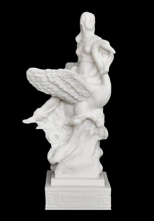 Aphrodite Venus with Swan – Greek Roman Goddess of Love, Beauty, Pleasure, Fertility, Desire and Procreation -  Alabaster Statue