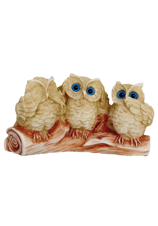 Owls - Ancient Greek Symbol of Wealth, Prosperity, Wisdom, Good Luck and Fortune - Alabaster aged Sculpture