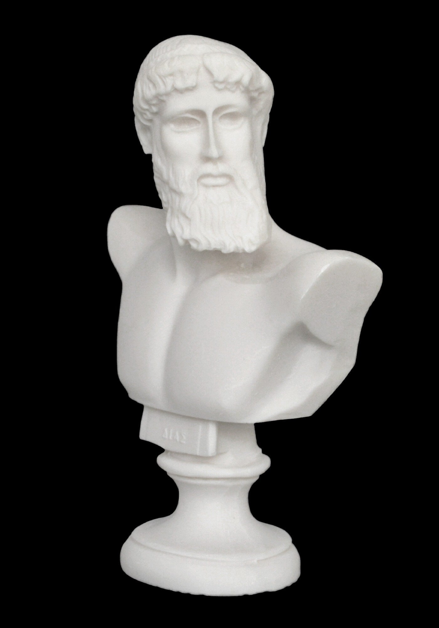 Poseidon Neptune - Greek Roman God of the Sea, Storms, Earthquakes and Horses - Protector of Seafarers - Alabaster Bust Statue