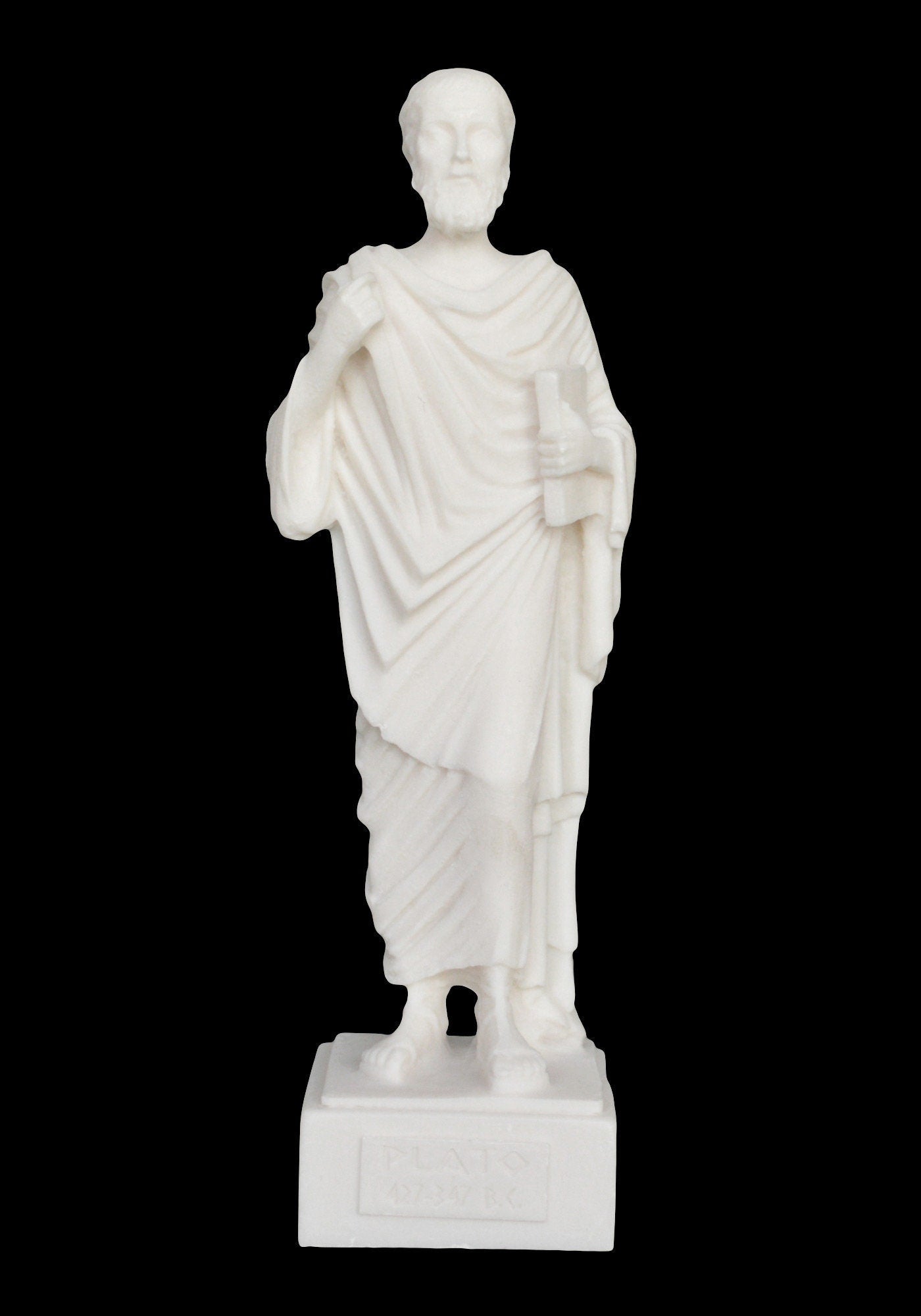 Plato - Ancient Greek Philosopher - 428-348 BC - Student of Socrates, Teacher of Aristotle - Founder of the Academy - Alabaster Statue