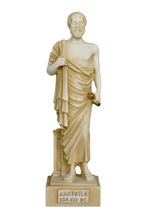 Aristotle - Ancient Greek philosopher - 384–322 BC - Student of Plato - Teacher of Alexander the Great  - Aged Alabaster Statue