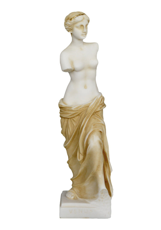 Aphrodite Venus - Greek Roman Goddess of Sexual Love and Beauty, Fertility, Procreation - Aged Alabaster Statue