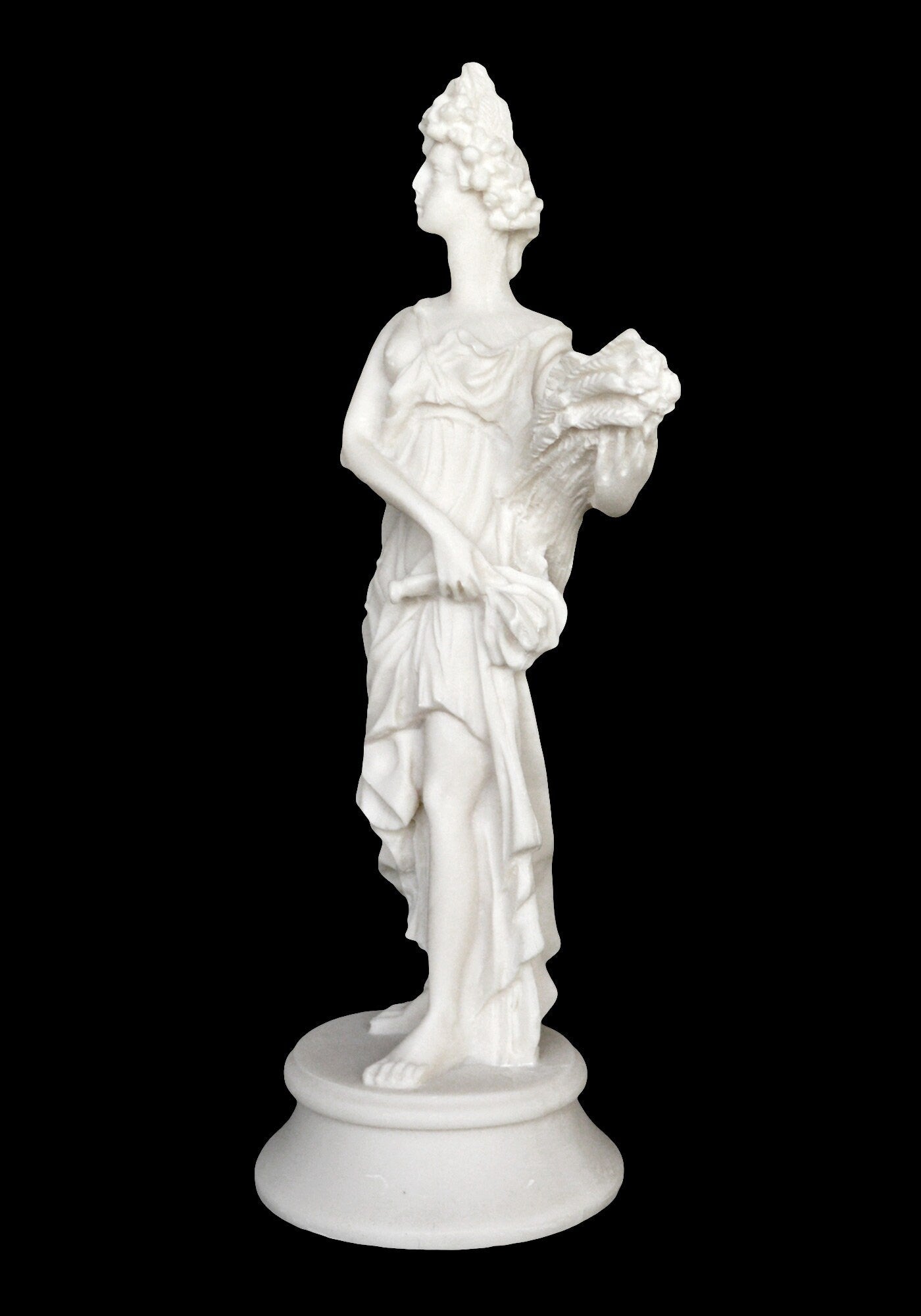 Demeter Ceres - Greek Roman Goddess - She had control over the harvest and the growing of grains - Persephone's Mother - Alabaster Statue