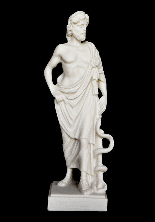 Asclepius - Greek Roman God of Medicine and Healing - Son of Apollo - Alabaster statue