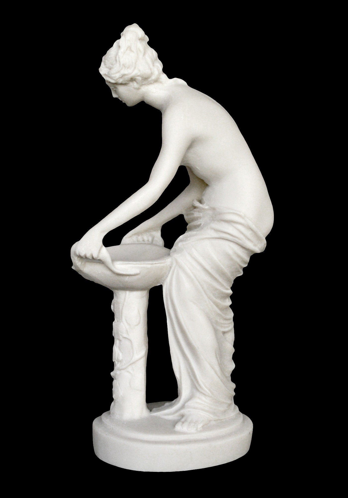 Hestia Vesta  - Greek Roman Goddess of Family and State - Alabaster sculpture
