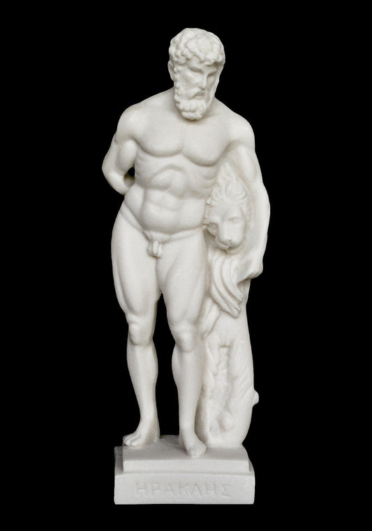 Hercules - Heracles - Son of Zeus and Alcmene - Greek Divine Hero - The 12 Labours - Strong, Brave and Masculine - Alabaster Statue