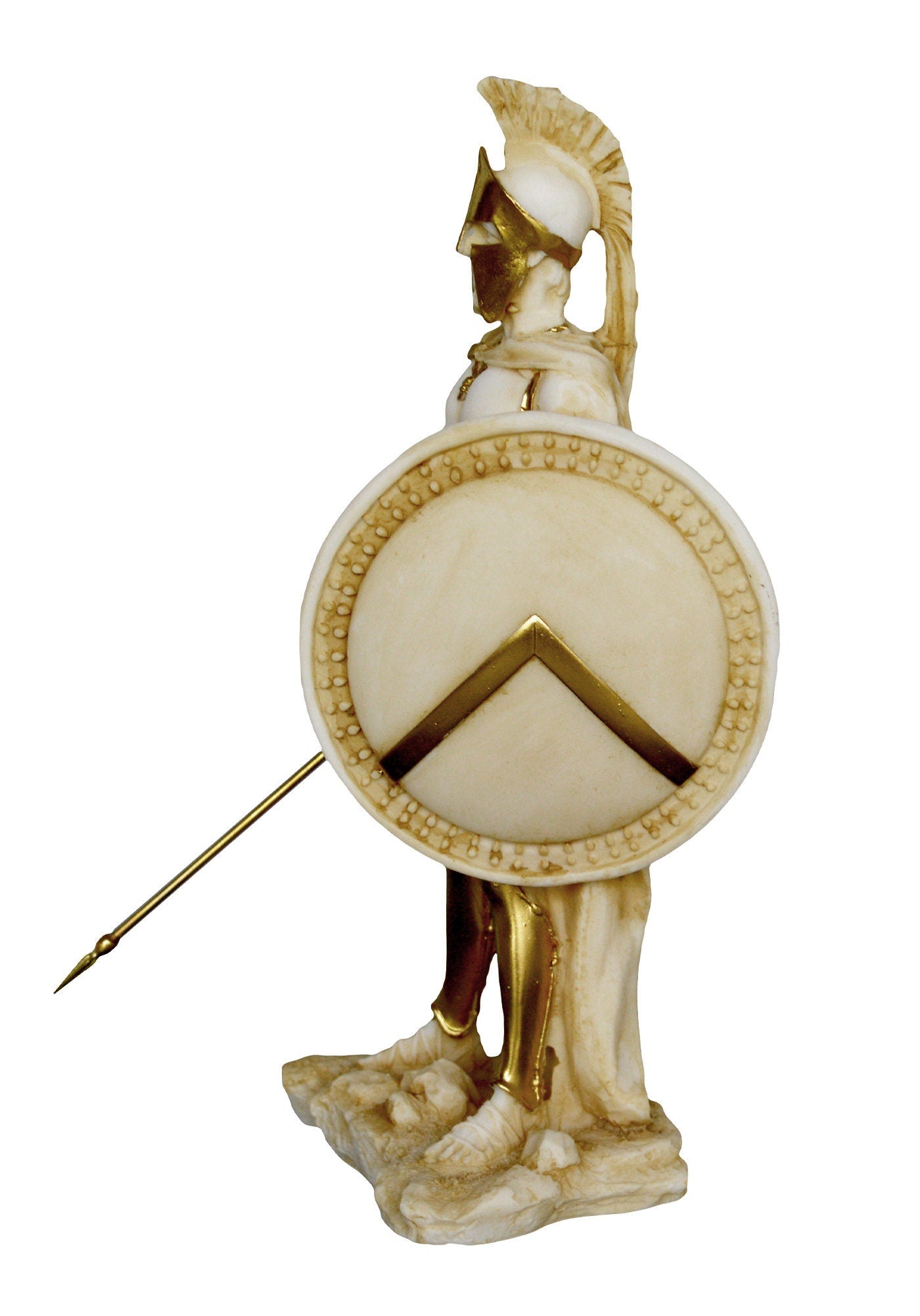 Leonidas - Spartan King - Leader of 300 - Battle of Thermopylae - 480 BC - Molon Labe, Come and Take Them - Alabaster Aged Sculpture Statue