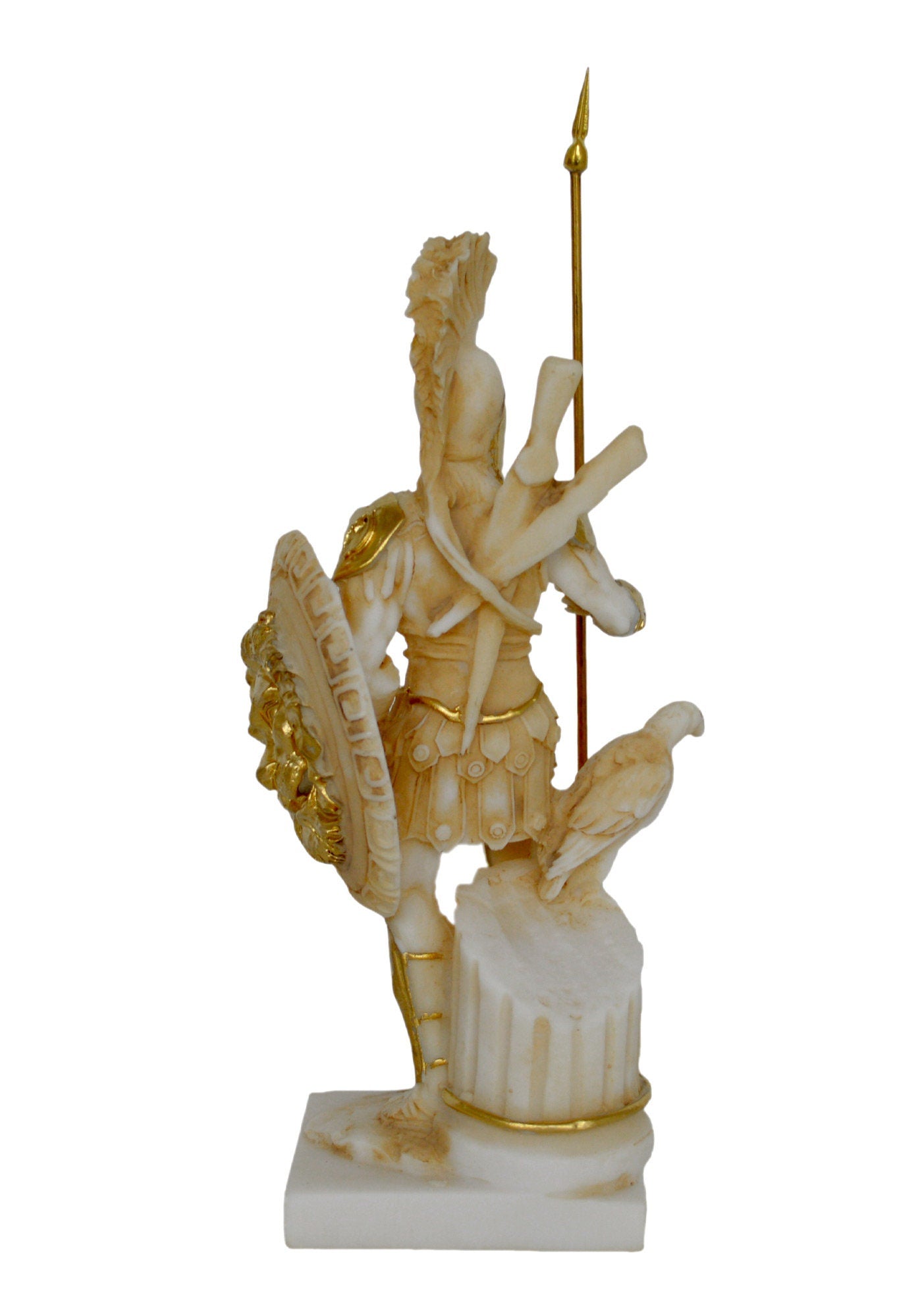 Ares Mars - Greek Roman God of War and Courage - Spirit of Battle - Son of Zeus and Hera - Olympian God - Aged Alabaster Statue