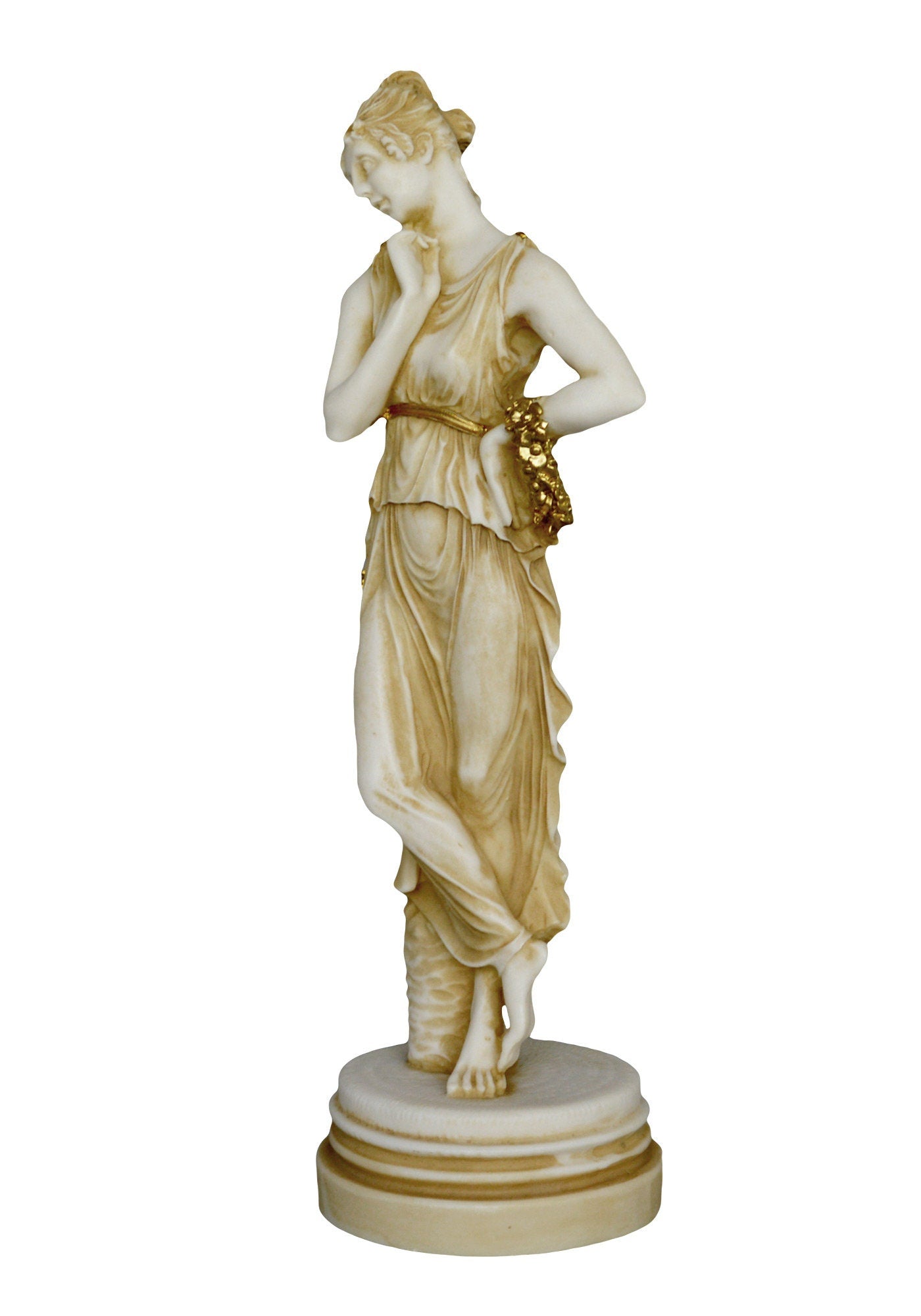 Persephone - Dual Deity - Daughter of Demeter and Zeus - Wife of Hades and the Queen of the Underworld - Alabaster Aged Statue Sculpture