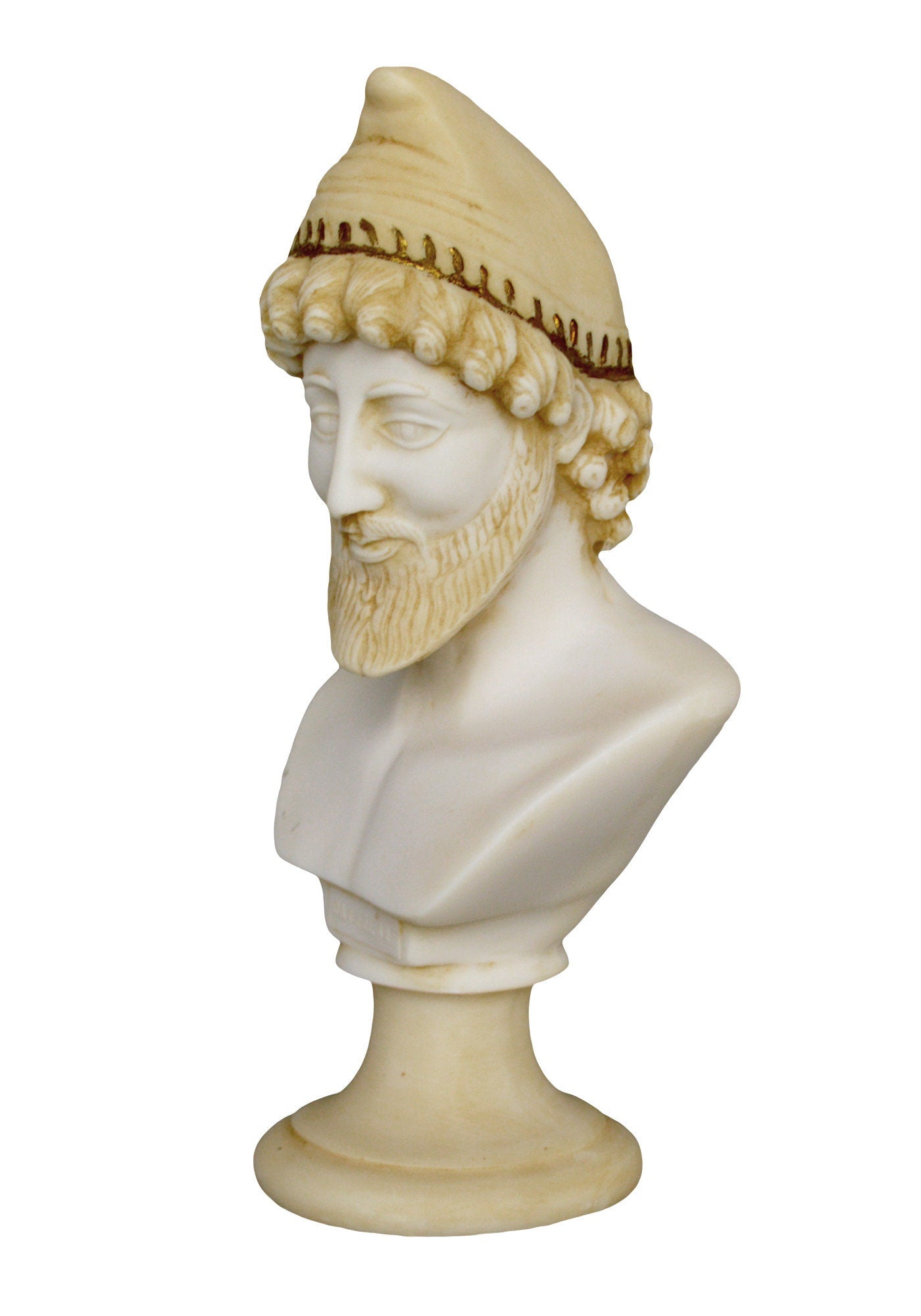 Odysseus Bust - King of Ithaca - Hero of Homer's Iliad, Odyssey - Intellectual Brilliance, Guile and Versatility  - Aged Alabaster Sculpture