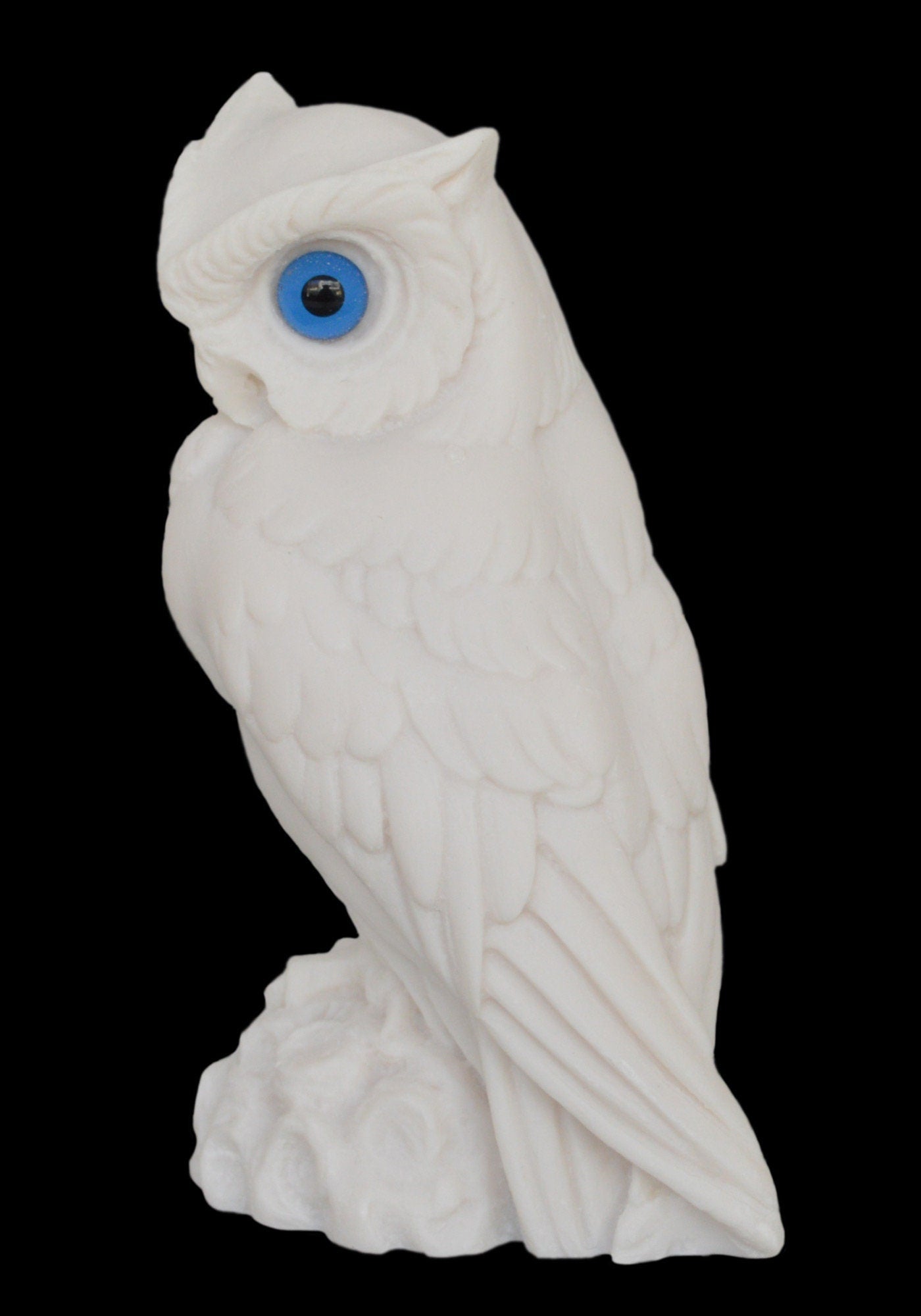 Owl Of Wisdom and Knowledge - Symbol of Goddess Athena Minerva - Ancient Greece - Alabaster Sculpture