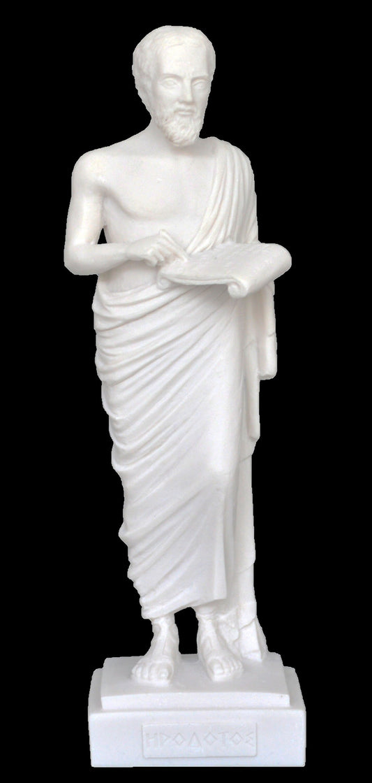 Herodotus - Ancient Greek Historian, Father of History - Halicarnassus, 484–425 BC - Alabaster Statue Sculpture